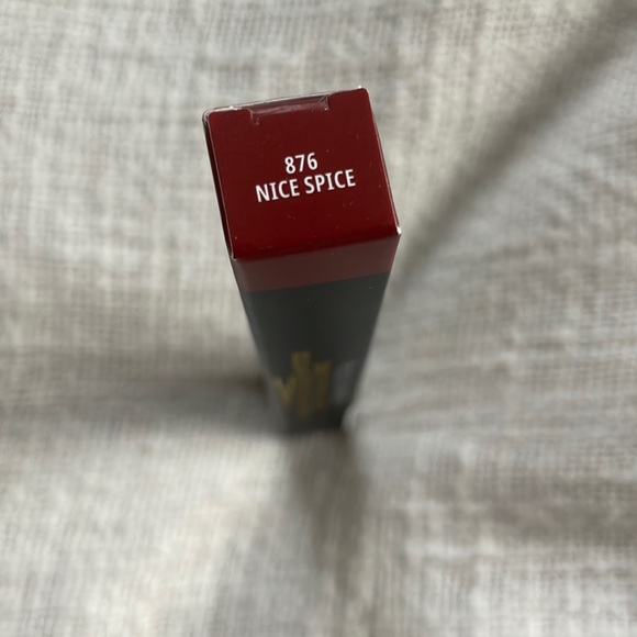 New Full Size MAC Powder Kiss Velvet Blue Slim Stick Lipstick - 876 Nice Spice - Picture 2 of 5